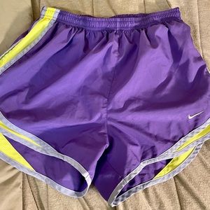 Nike shorts size small purple and green
